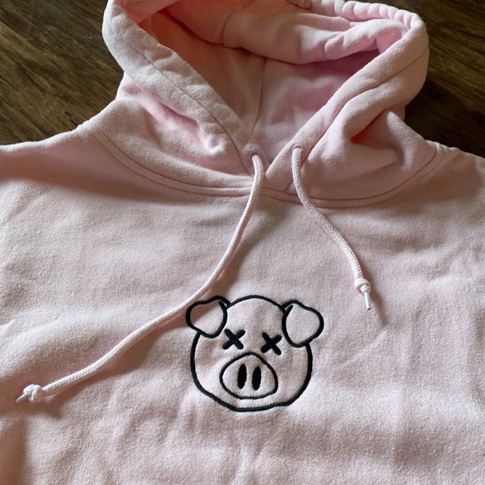 Shane Dawson X Jeffrey Star Killer Designs Pink Pig Logo Hoodie Embroidered Med - Picture 2 of 4